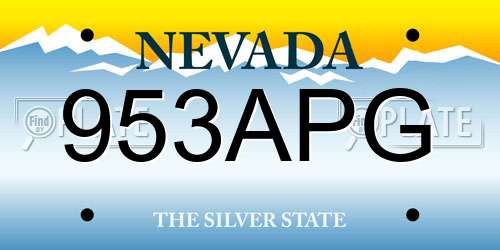 953APG Nevada License Plate