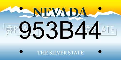 953B44 Nevada License Plate