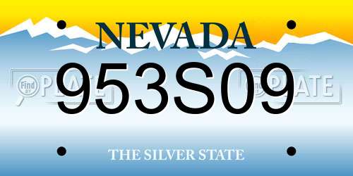 953S09 Nevada License Plate
