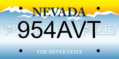 954AVT Nevada License Plate