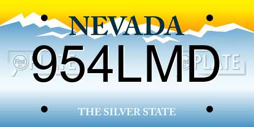 954LMD Nevada License Plate