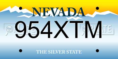 954XTM Nevada License Plate