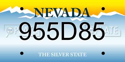 955D85 Nevada License Plate