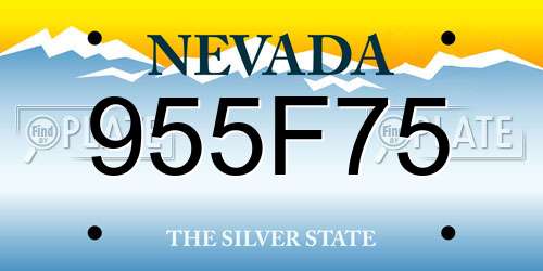 955F75 Nevada License Plate