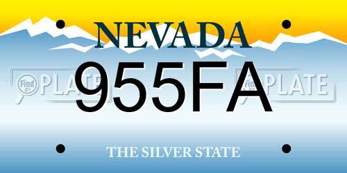 955FA Nevada License Plate