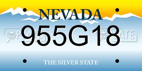 955G18 Nevada License Plate