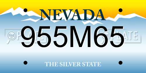 955M65 Nevada License Plate