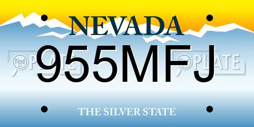 955MFJ Nevada License Plate