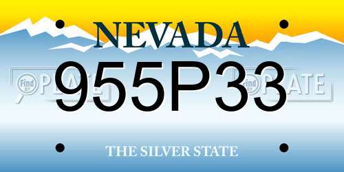 955P33 Nevada License Plate