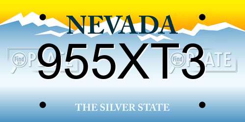 955XT3 Nevada License Plate