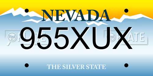 955XUX Nevada License Plate