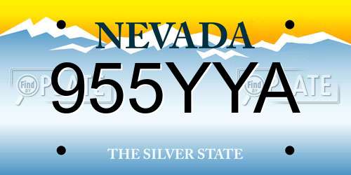955YYA Nevada License Plate