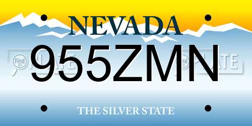 955ZMN Nevada License Plate