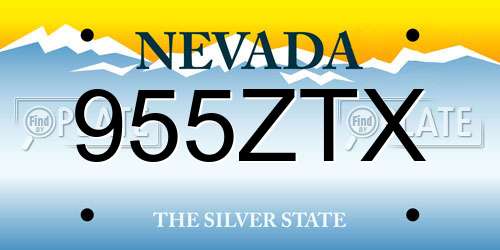955ZTX Nevada License Plate