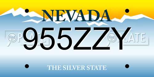 955ZZY Nevada License Plate