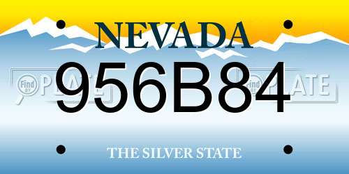 956B84 Nevada License Plate