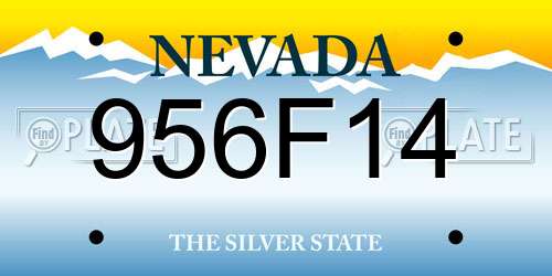 956F14 Nevada License Plate