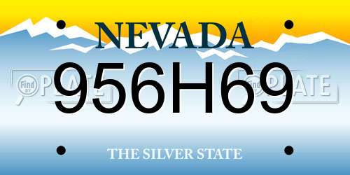956H69 Nevada License Plate