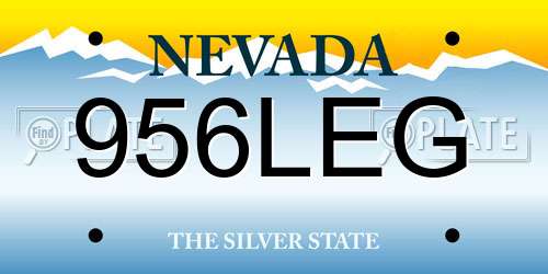 956LEG Nevada License Plate