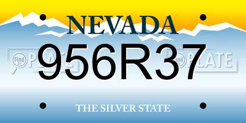 956R37 Nevada License Plate