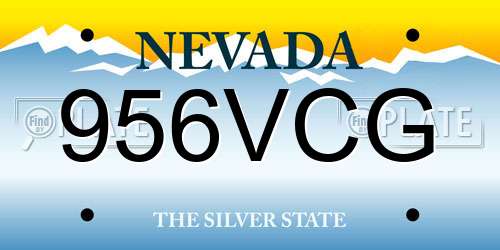956VCG Nevada License Plate