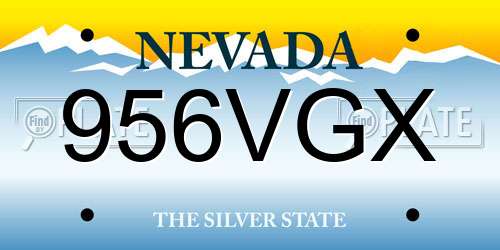 956VGX Nevada License Plate