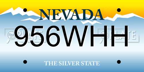 956WHH Nevada License Plate