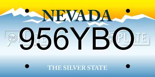 956YBO Nevada License Plate