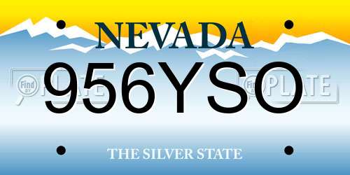 956YSO Nevada License Plate