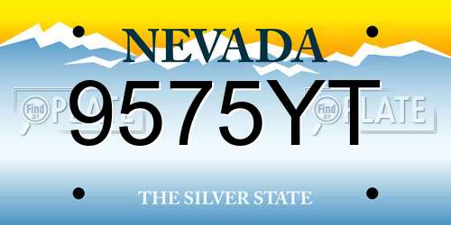 9575YT Nevada License Plate