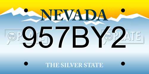 957BY2 Nevada License Plate