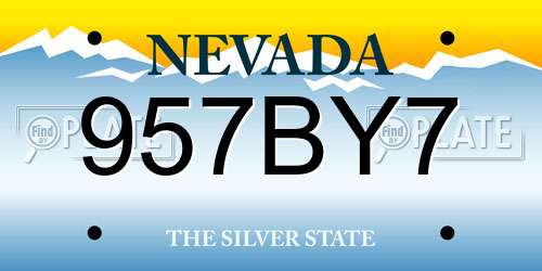 957BY7 Nevada License Plate