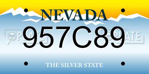 957C89 Nevada License Plate