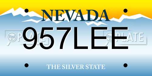 957LEE Nevada License Plate