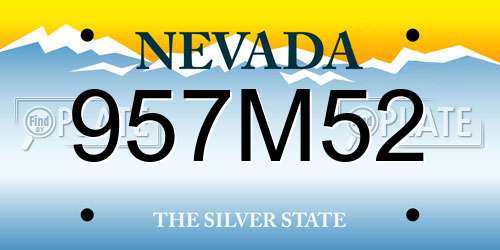 957M52 Nevada License Plate