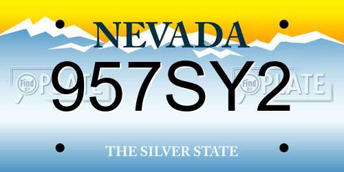 957SY2 Nevada License Plate