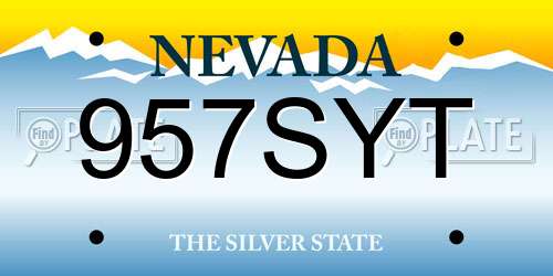 957SYT Nevada License Plate