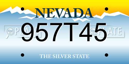 957T45 Nevada License Plate