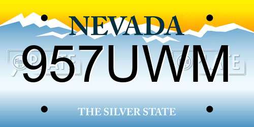 957UWM Nevada License Plate