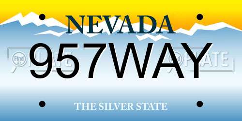 957WAY Nevada License Plate