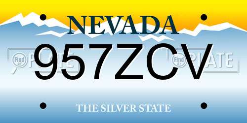 957ZCV Nevada License Plate