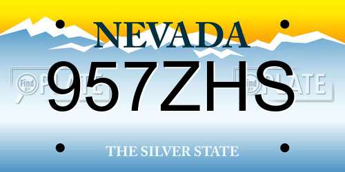 957ZHS Nevada License Plate