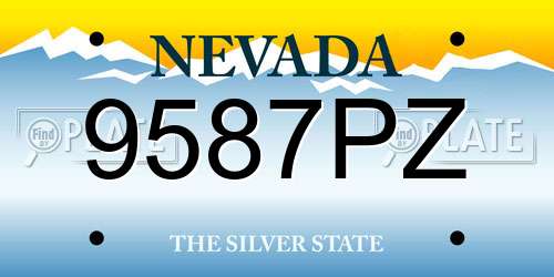 9587PZ Nevada License Plate