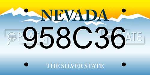 958C36 Nevada License Plate