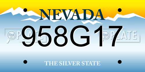 958G17 Nevada License Plate