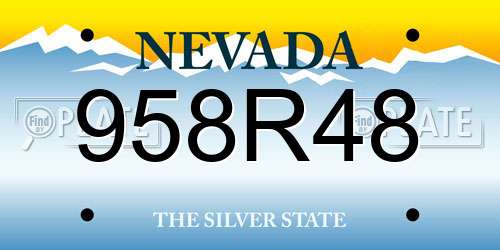 958R48 Nevada License Plate