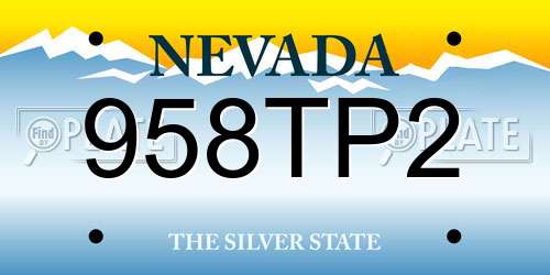958TP2 Nevada License Plate