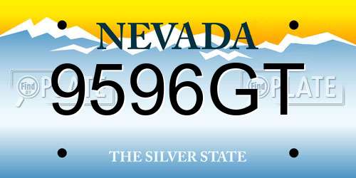 9596GT Nevada License Plate