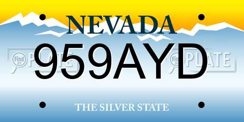 959AYD Nevada License Plate