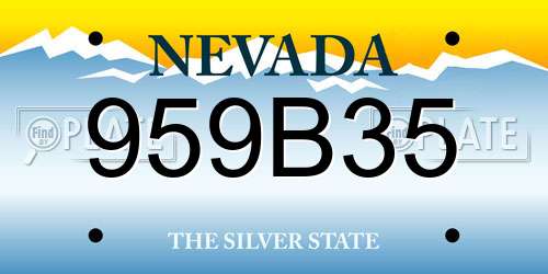 959B35 Nevada License Plate